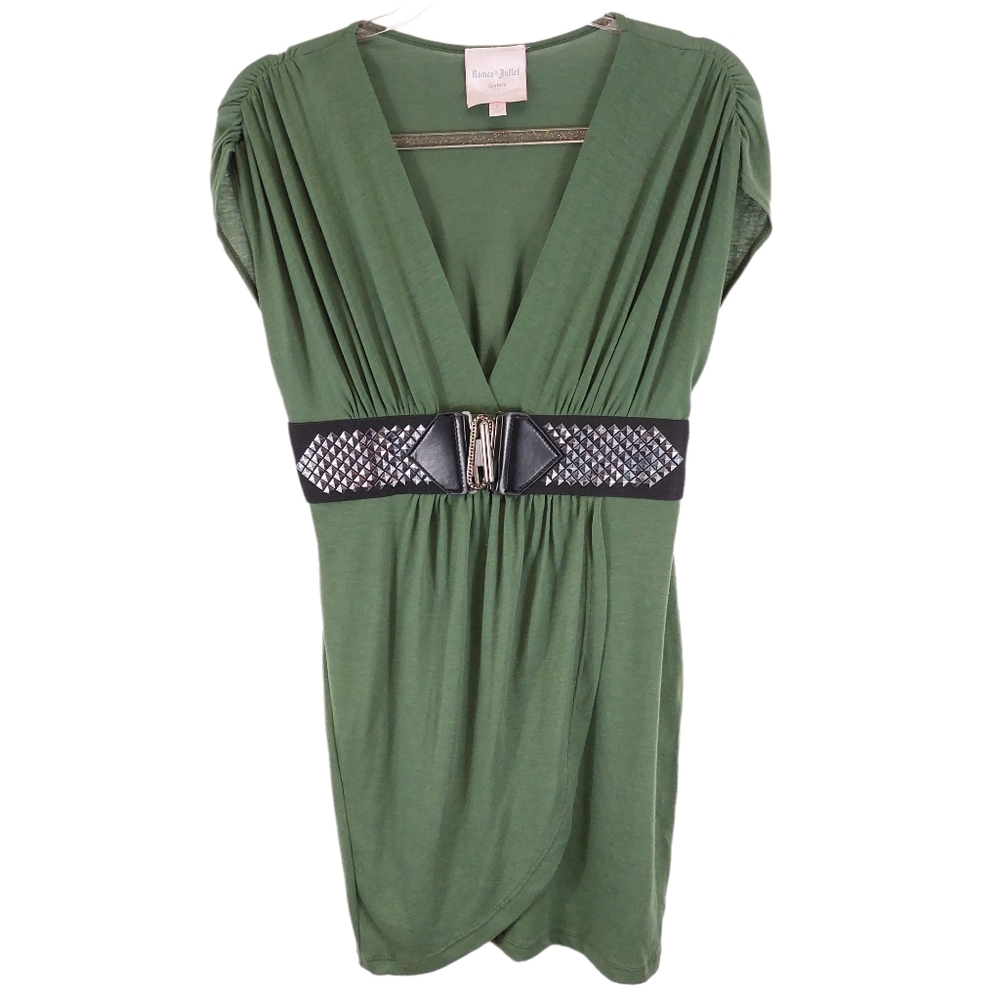Cotton Y2K 90's Vintage Retro Buckle Belted Wrap Dress